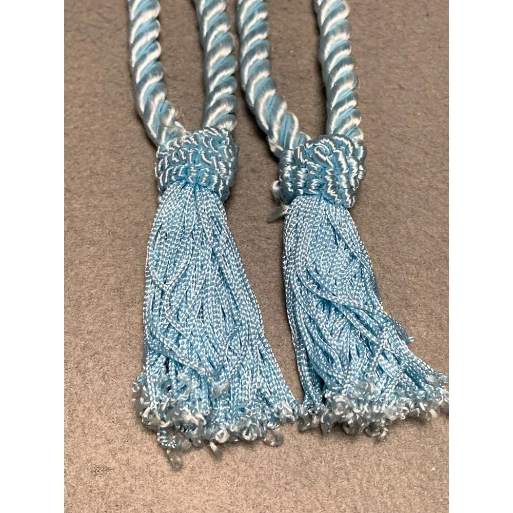 Decorative Curtain Tie Backs Set Of 2 Twisted Rope with Tassels 12